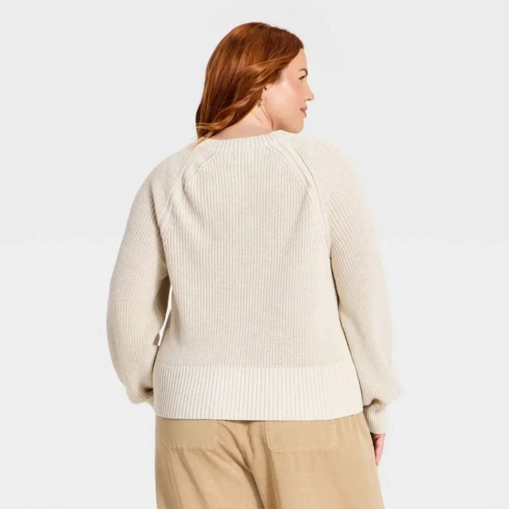 Women's Iconic Cotton Cardigan - Universal Thread Oatmeal 4X